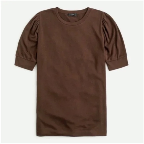 J. Crew Supercozy Puff-Sleeve Top Women’s Small Brown AS021 - Picture 1 of 6